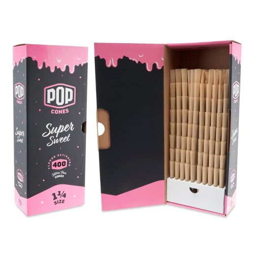 pop cones 1 size pre rolled cones with flavor tip 400ct bulk 10268