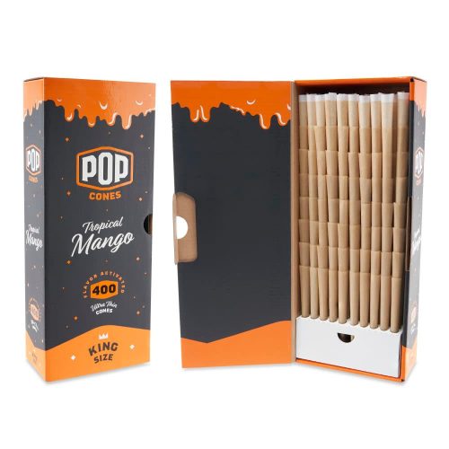 pop cones 1 size pre rolled cones with flavor tip 400ct bulk 24552