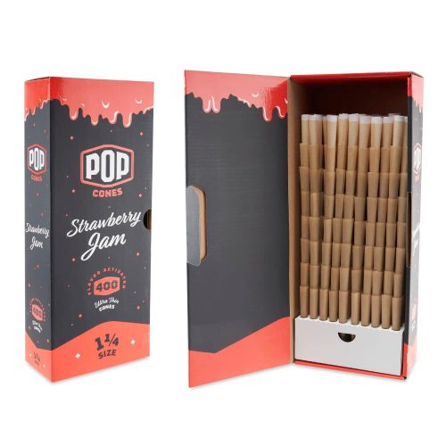 pop cones 1 size pre rolled cones with flavor tip 400ct bulk 47786