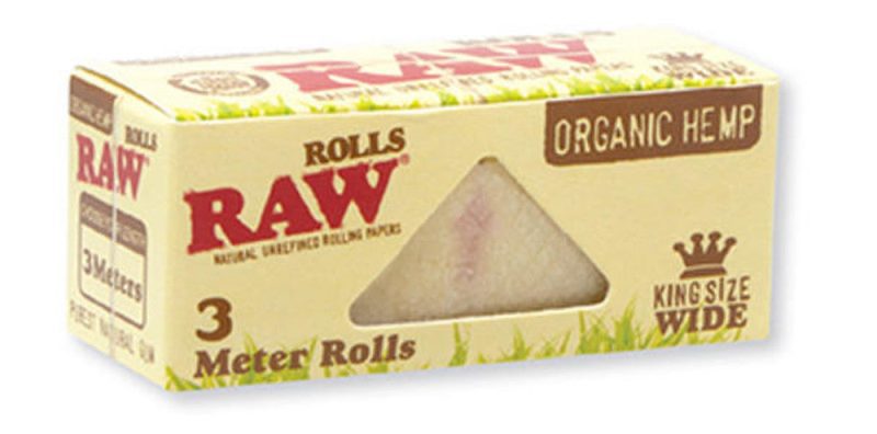 raw organic hemp rolls king size wide 3 meter rolls 12ct display 04879